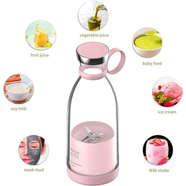 Portable Juicer Electric USB Juice Maker Mixer Bottle Blender Grinder - Image 4
