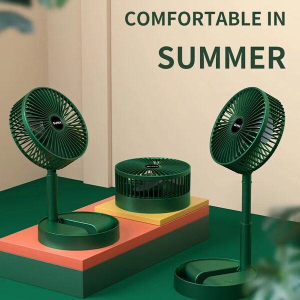 Portable Mini Folding Telescopic Fan USB Rechargeable Floor Fan - Image 3