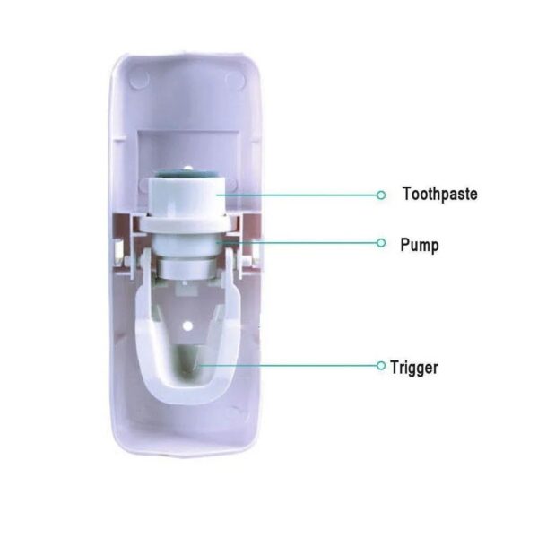 Toothpaste Dispenser With 5 Brush Holder Wall Mounted Automatic Hands Free Toothpaste Dispenser - Image 6