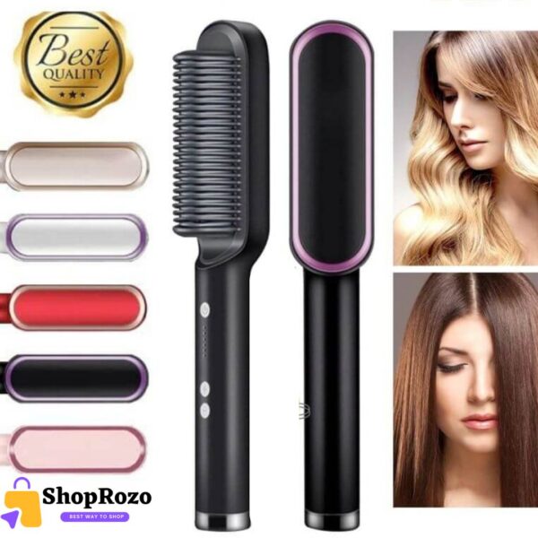 2-in-1 Hair Styling Comb Straightener Hair Brush - Image 4