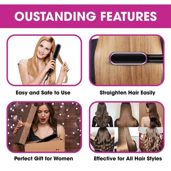 2-in-1 Hair Styling Comb Straightener Hair Brush - Image 3