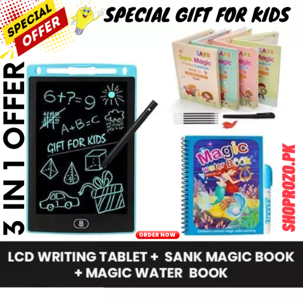 Kids' Creative Learning Bundle-- Magic Practice Book | Magic Water Book | LCD Writing Tablet - Image 3